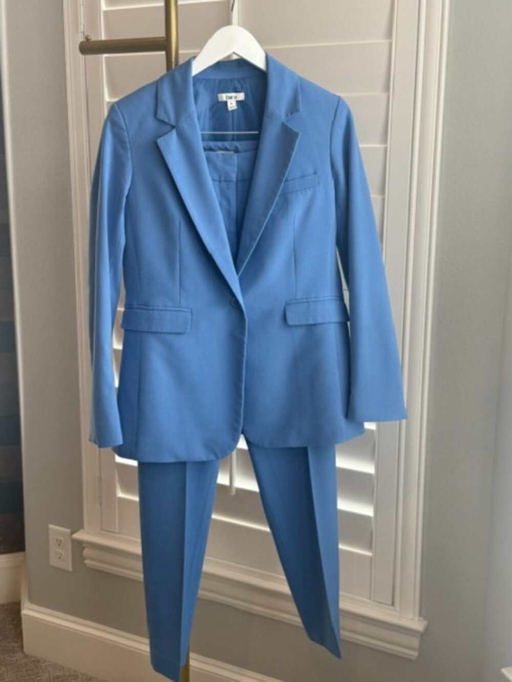 Bar III Blue 2 Piece Pantsuit Blazer M Pants Size 10